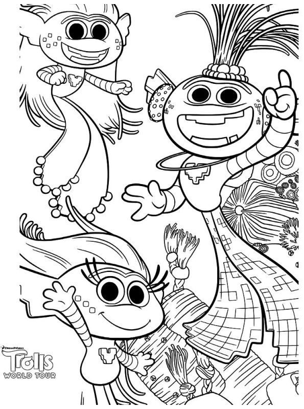 Coloring page Trolls World Tour Trolls 2 World Tour